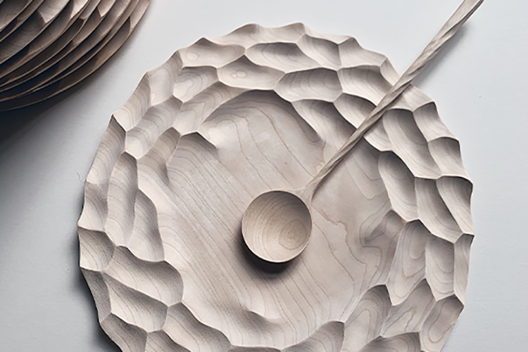 'CRATER PLATE & TWISTED SPOON' BY LUKE HOPE